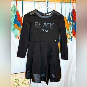 AYGEY Girls Black Addict Flare Dress Size 10